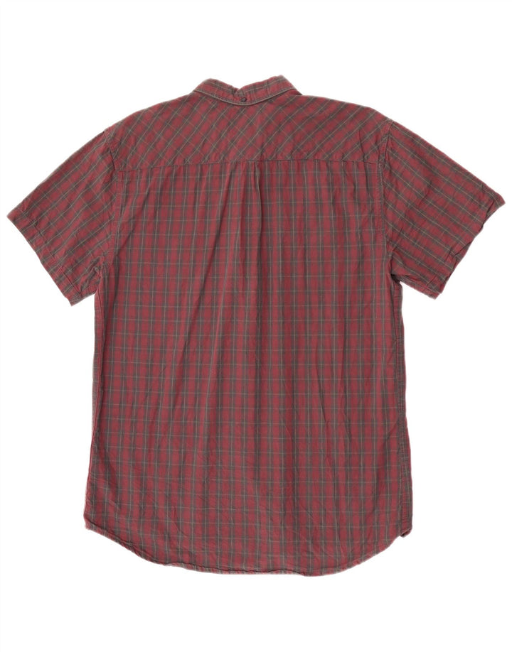 Camicia a maniche corte da uomo Quiksilver in cotone a quadri rossi grandi