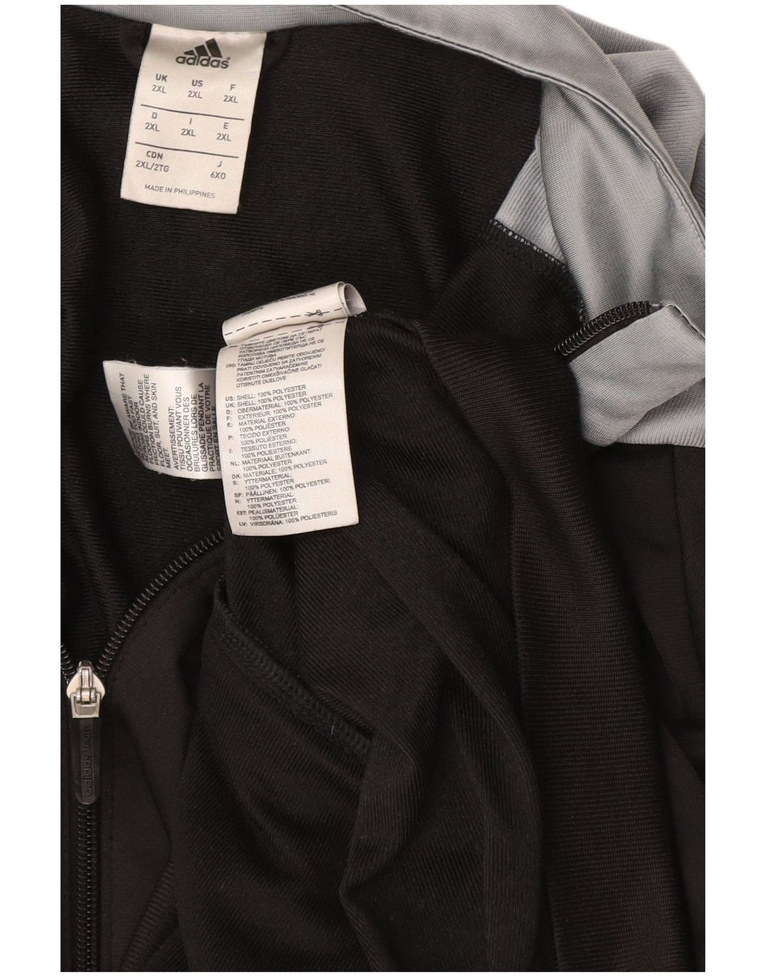 Giacca da tuta da uomo Adidas 2XL poliestere color block nero