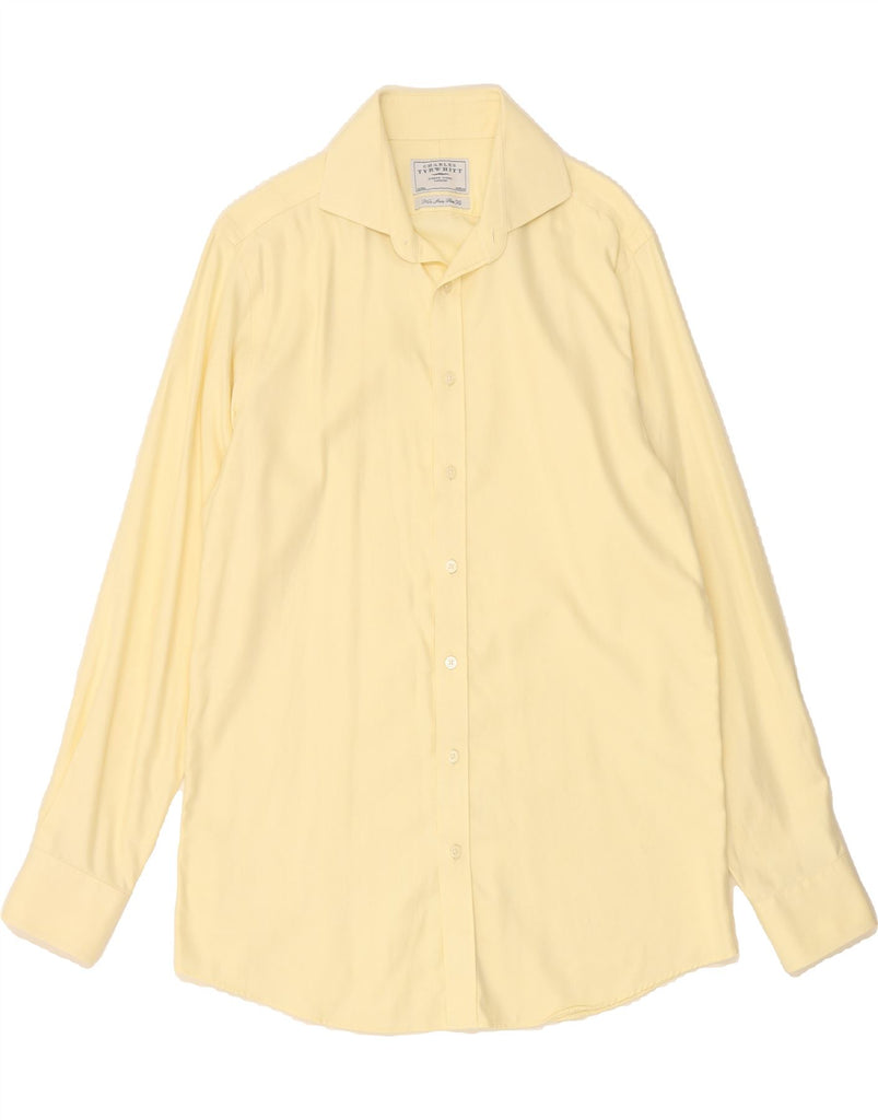 CHARLES TYRWHITT Mens Slim Fit Flannel Shirt Size 41 Medium Yellow Cotton Vintage Charles Tyrwhitt and Second-Hand Charles Tyrwhitt from Messina Hembry 