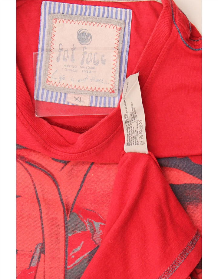 T-shirt grafica da uomo Fat Face Top XL in cotone rosso