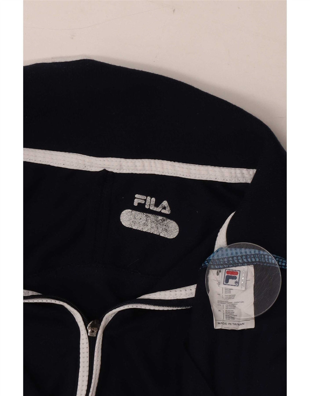 Polo da uomo Fila Large in cotone blu navy