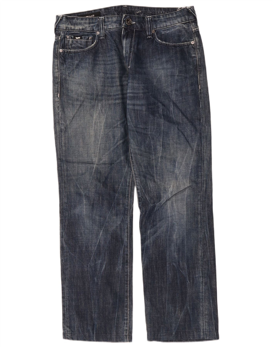 Jeans dritti da uomo Gas W33 L30 in cotone blu navy