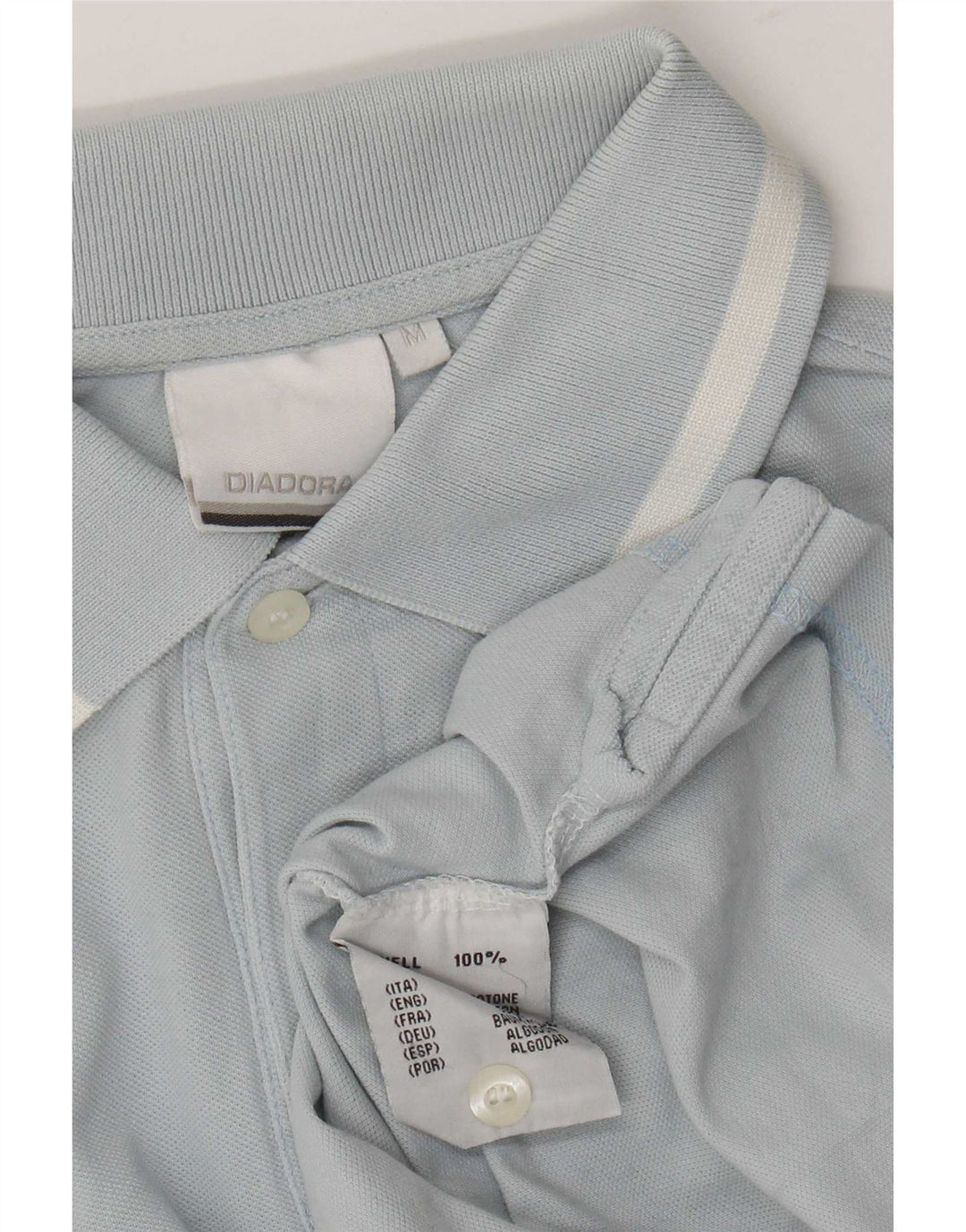 Polo Diadora Uomo Manica Corta Regular Fit Cotone Blu Medio