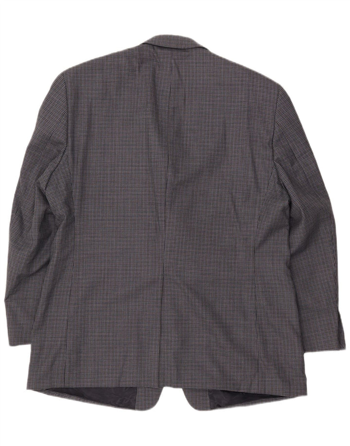 Giacca blazer a 2 bottoni da uomo Chaps UK 44 2XL Lana pied de poule blu navy