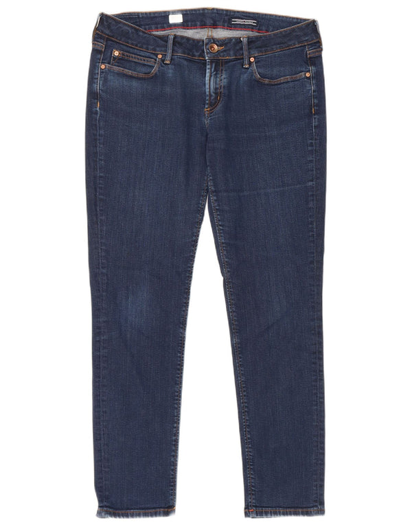 Tommy Hilfiger Donna Milano Slim Jeans W32 L30 Blu Navy Cotone
