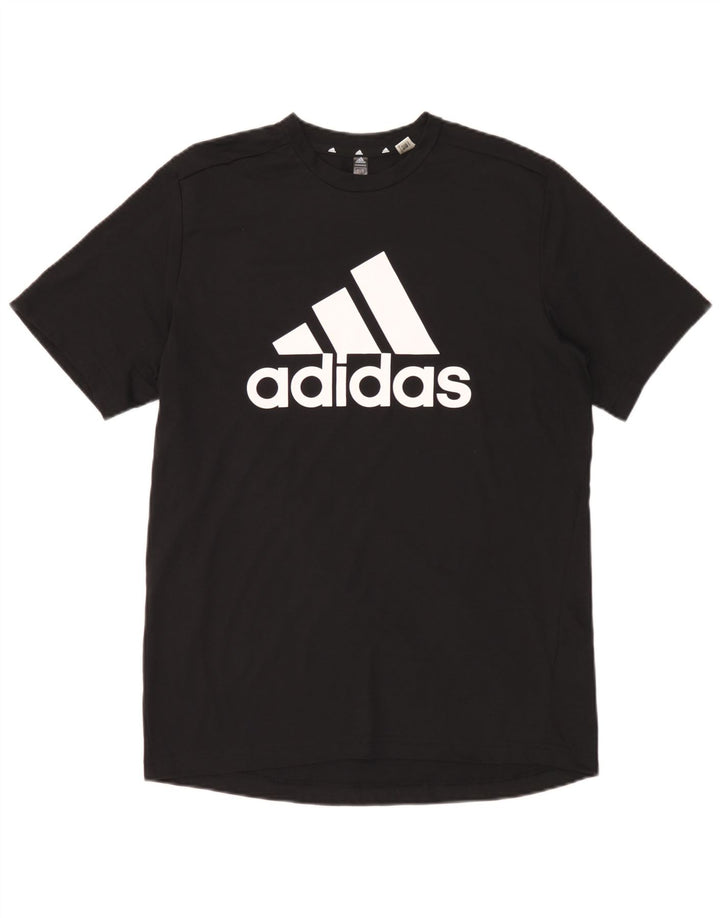 T-shirt grafica da uomo Adidas Aeroready Top in poliestere nero medio