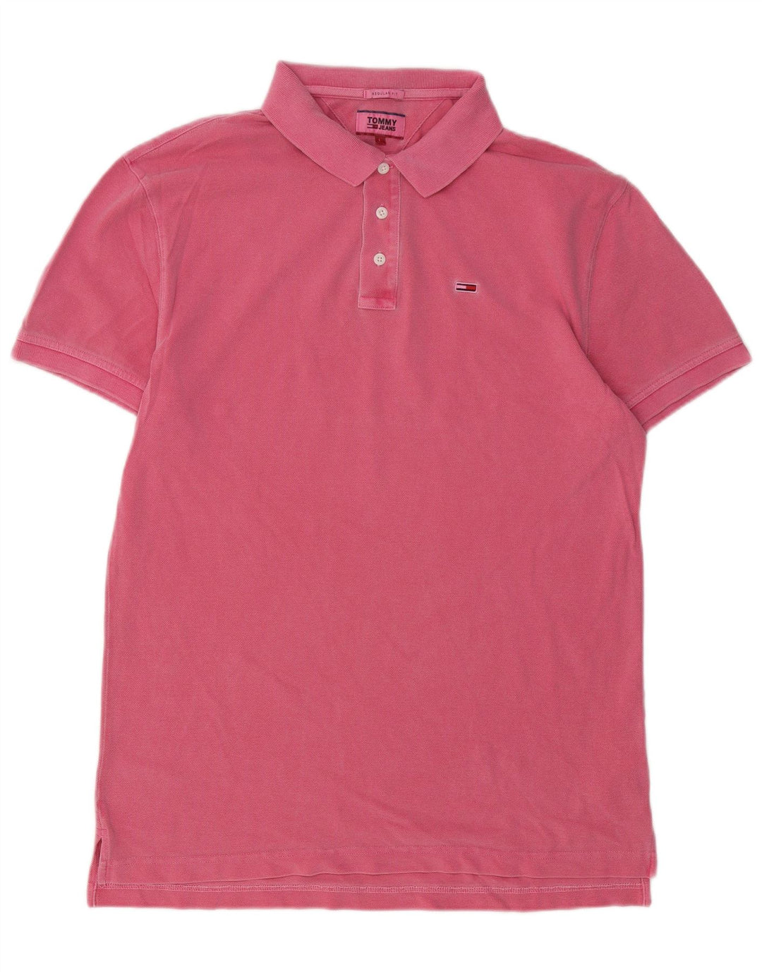 TOMMY HILFIGER Polo da uomo vestibilità regolare grande cotone rosa