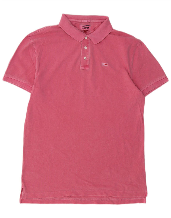 TOMMY HILFIGER Polo da uomo vestibilità regolare grande cotone rosa