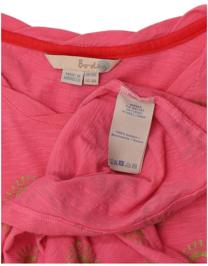 BODEN Abito T-shirt da donna UK 10 Piccolo cotone floreale rosa