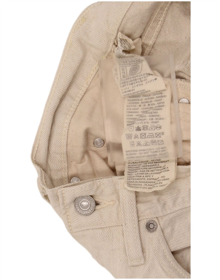 Jeans larghi da donna a vita alta Levi's W27 L31 cotone beige