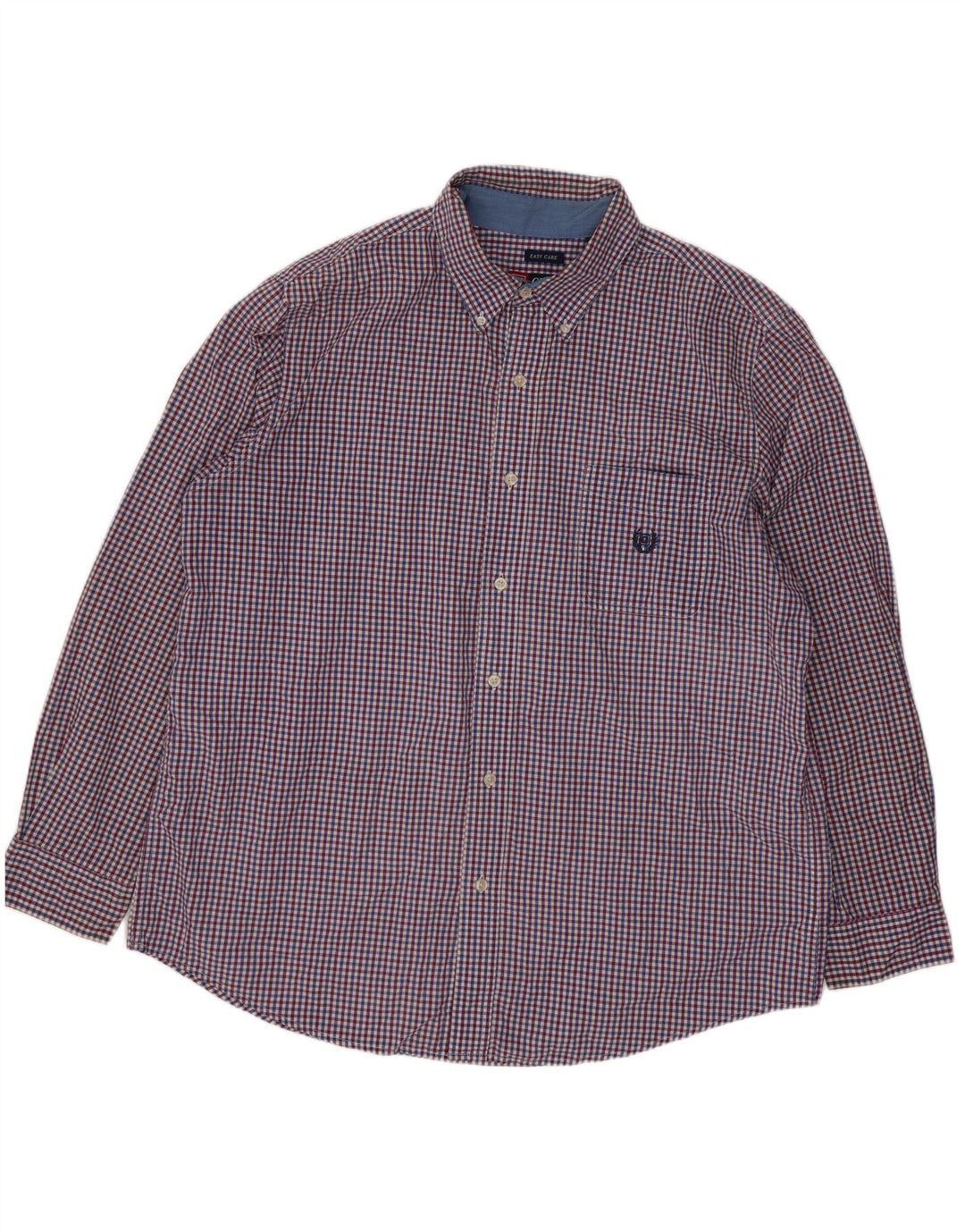 Camicia da uomo Chaps XL in cotone a quadretti blu