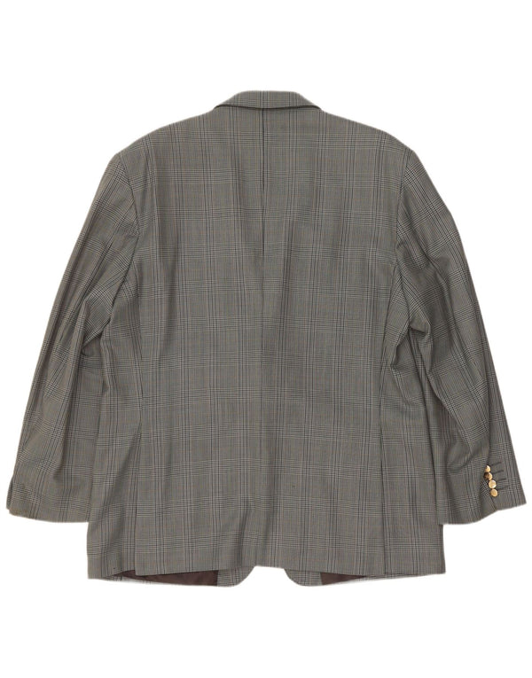 Giacca blazer da uomo a 2 bottoni Burberrys UK 40 grande lana pied de poule grigia