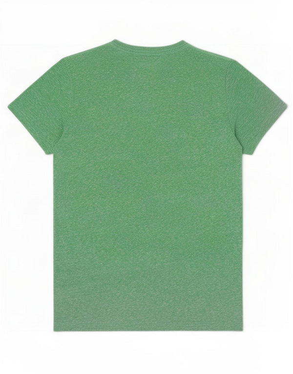 T-shirt grafica da uomo Superdry Top in cotone screziato verde medio