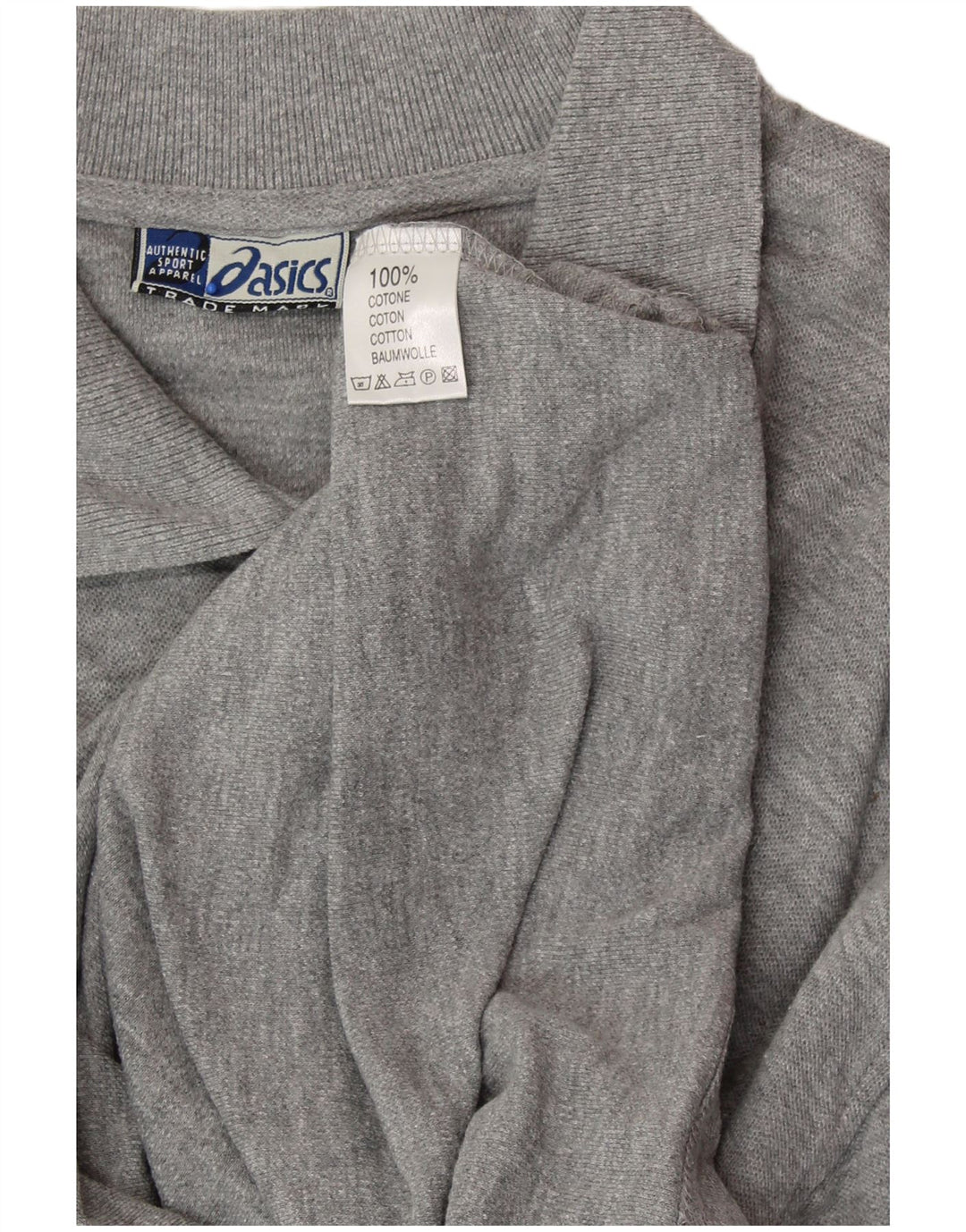 Polo ASICS da uomo grande in cotone screziato grigio