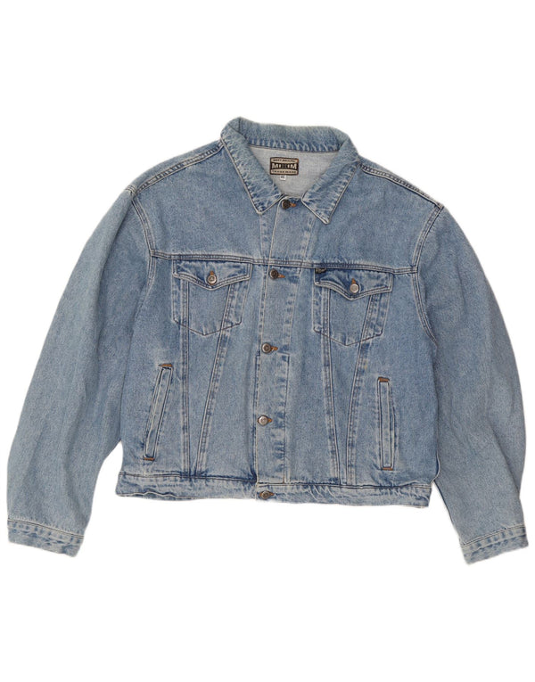 Giacca di jeans vintage da donna UK 20 2XL cotone blu