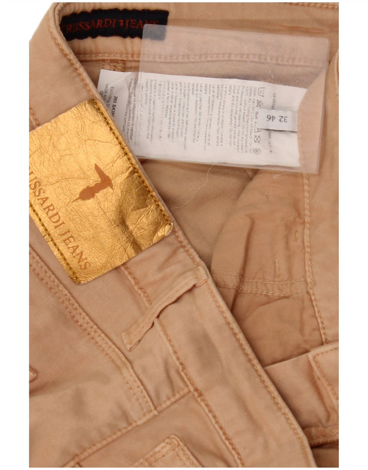 Pantaloni Casual Slim Donna TRUSSARDI IT 46 Large W32 L30 Lyocell Beige