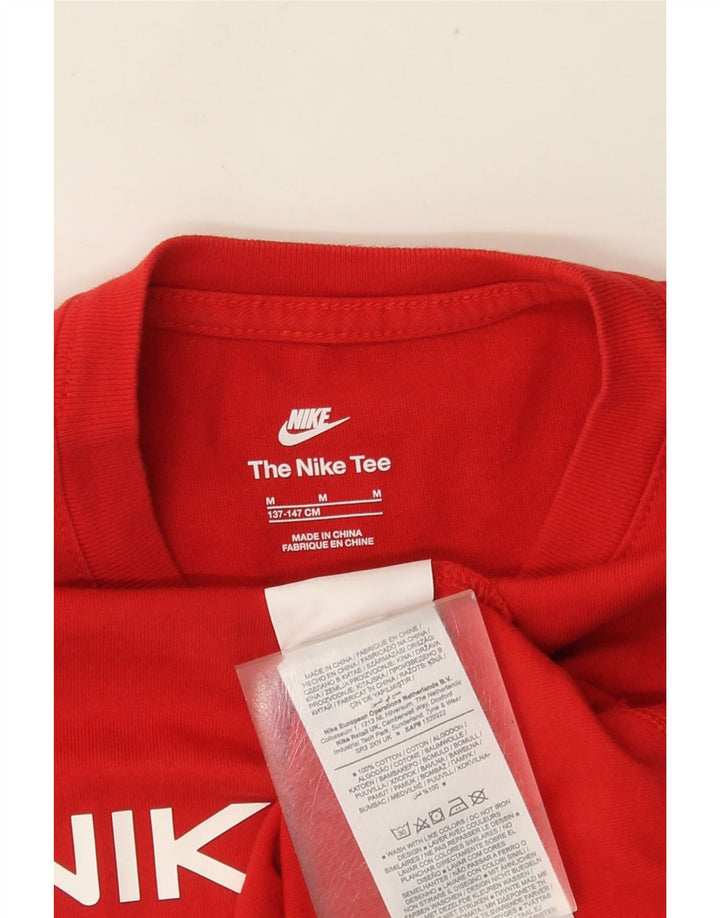 T-shirt grafica NIKE da bambino 10-11 anni in cotone rosso medio