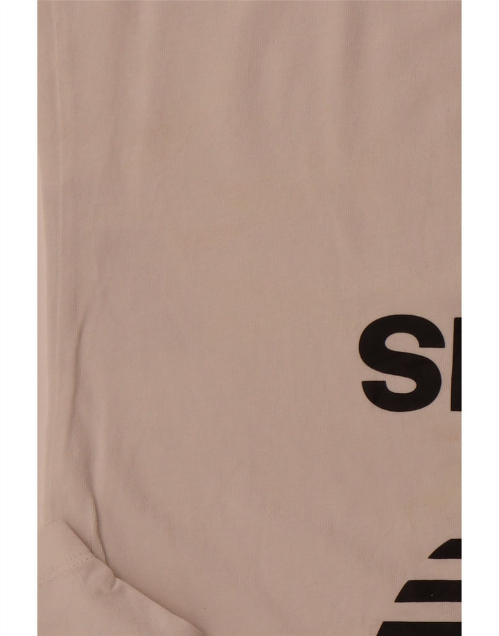 T-shirt grafica da donna ADIDAS Top UK 10 piccola in cotone bianco