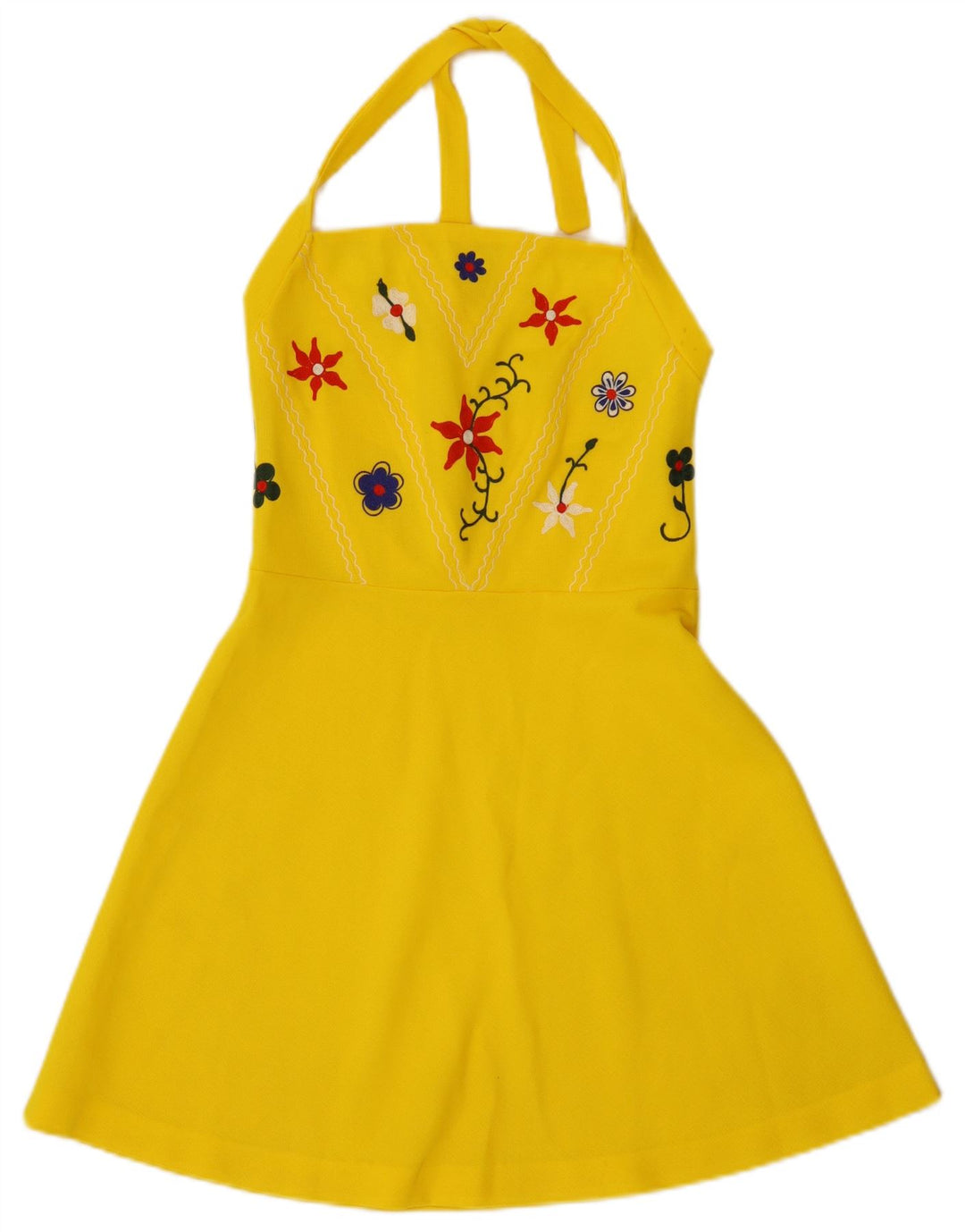 Abito vintage da donna alla caviglia IT 42 giallo medio floreale