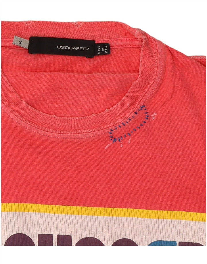 T-shirt grafica da uomo Dsquared2 Top piccola rosa
