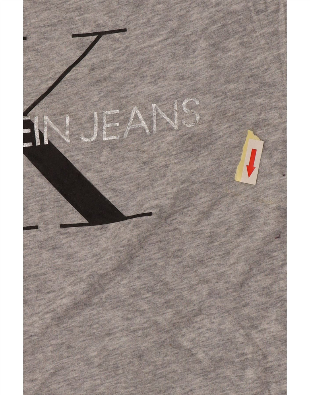 Maglietta grafica da donna Calvin Klein Top UK 18 XL cotone grigio