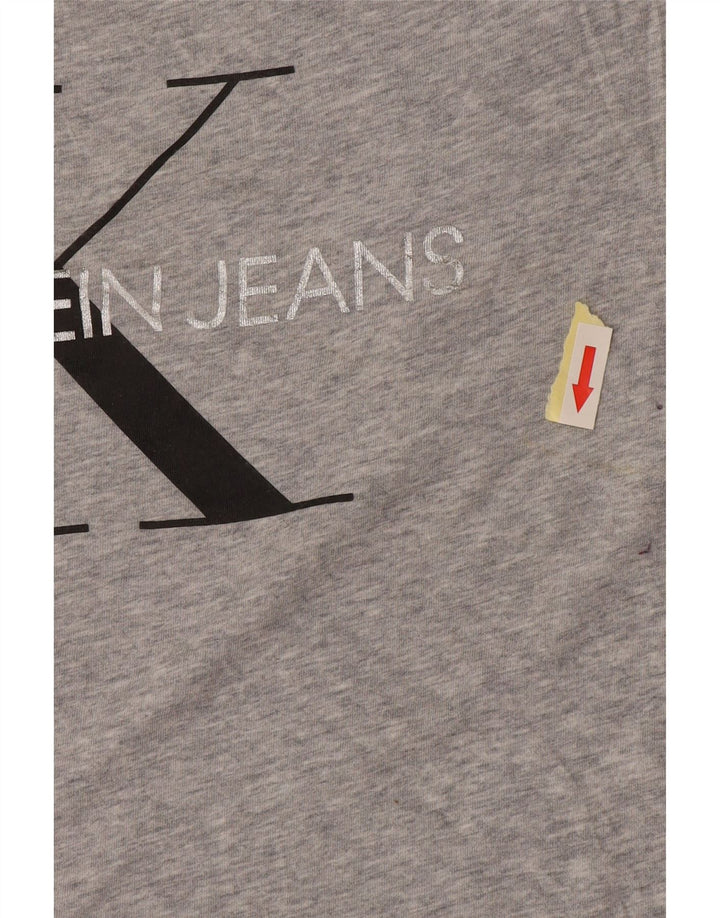 Maglietta grafica da donna Calvin Klein Top UK 18 XL cotone grigio