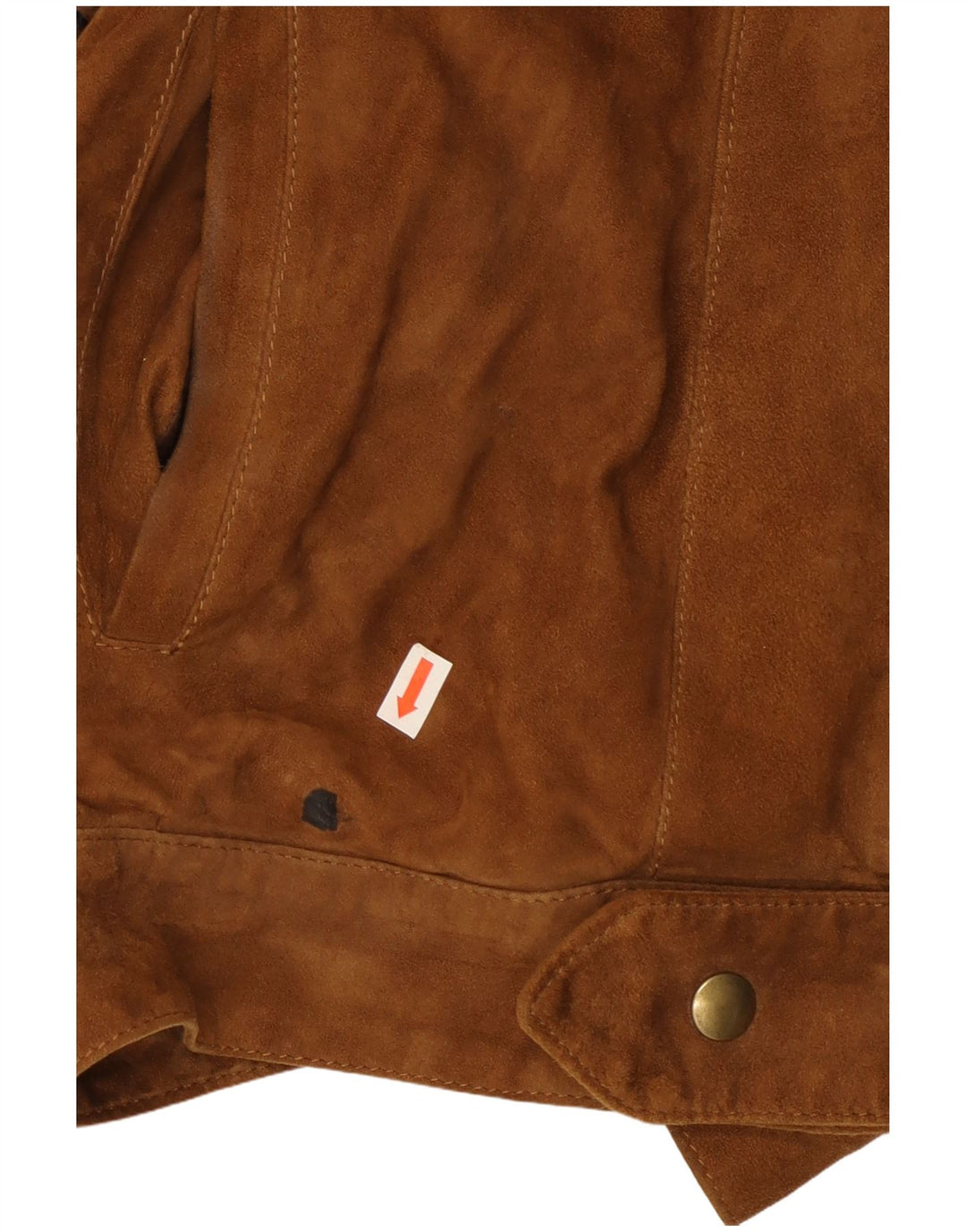 Giacca vintage in pelle scamosciata da uomo IT 48 Marrone medio