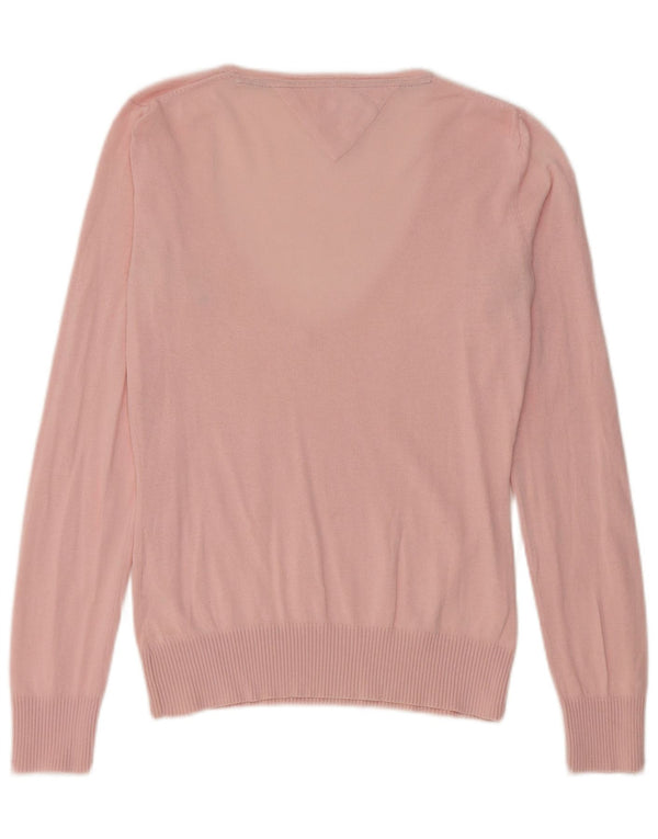Maglione maglione con scollo a V da donna Tommy Hilfiger UK 12 Rosa medio