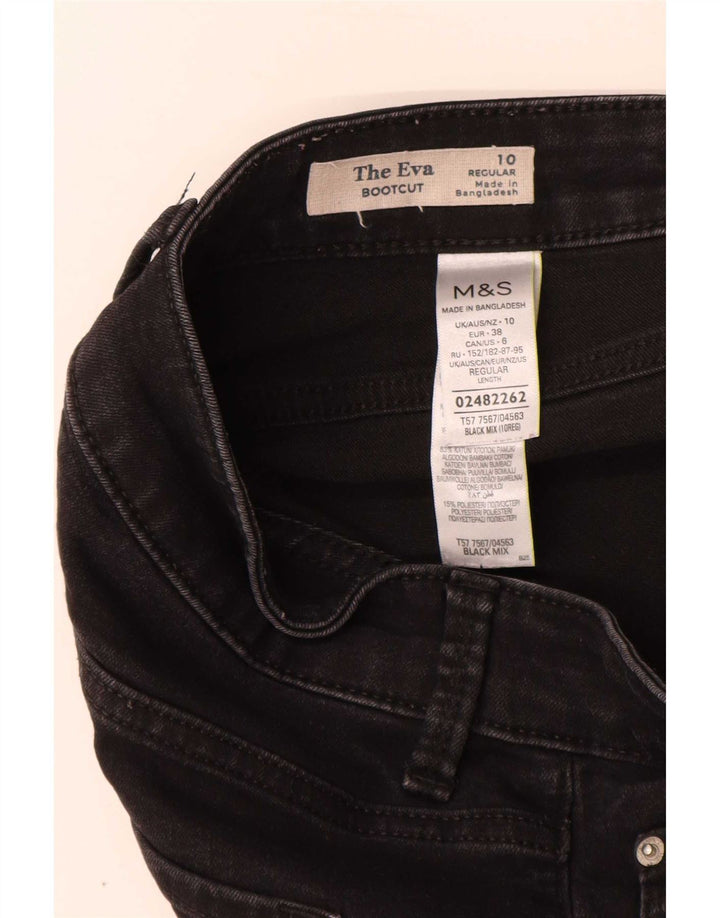 Marks & Spencer Donna The Eva Bootcut Jeans UK 10 Small W28 L31 Nero