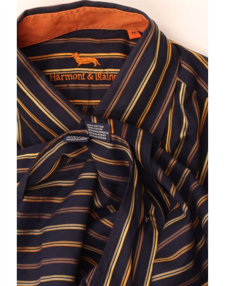 Camicia da uomo Harmont & Blaine in cotone a righe medie blu navy
