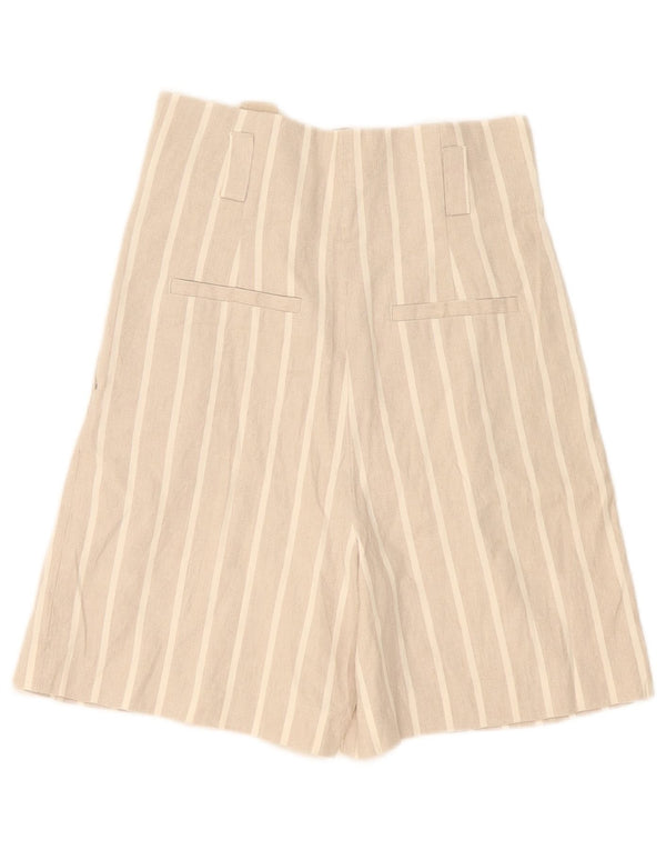 Bermuda da donna a vita alta Massimo Dutti EU 36 XS W26 Beige a righe