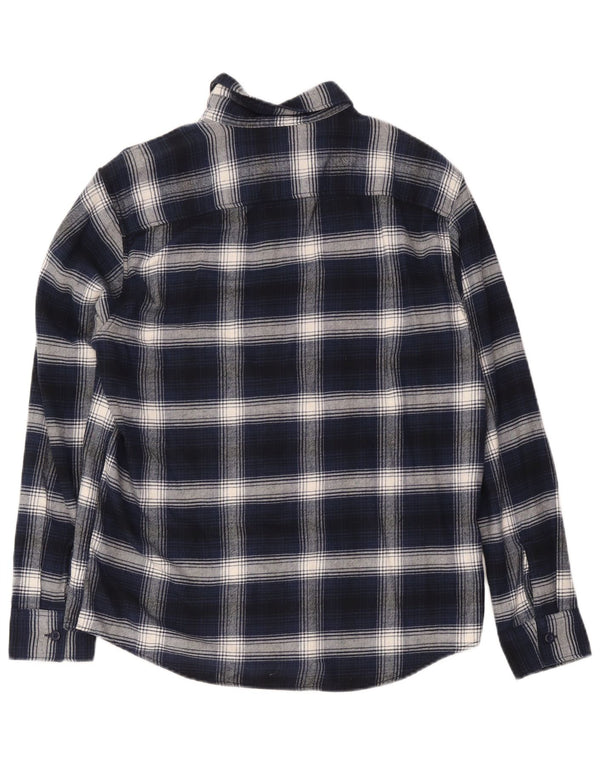 Camicia in flanella da uomo American Eagle in cotone a quadri blu navy medio