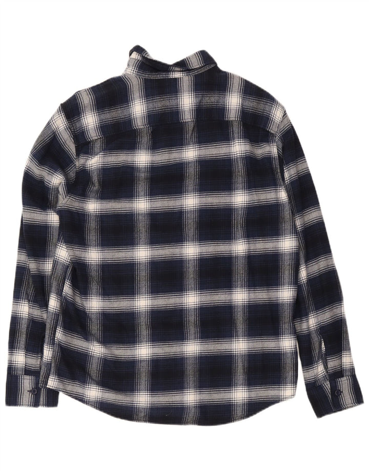 Camicia in flanella da uomo American Eagle in cotone a quadri blu navy medio