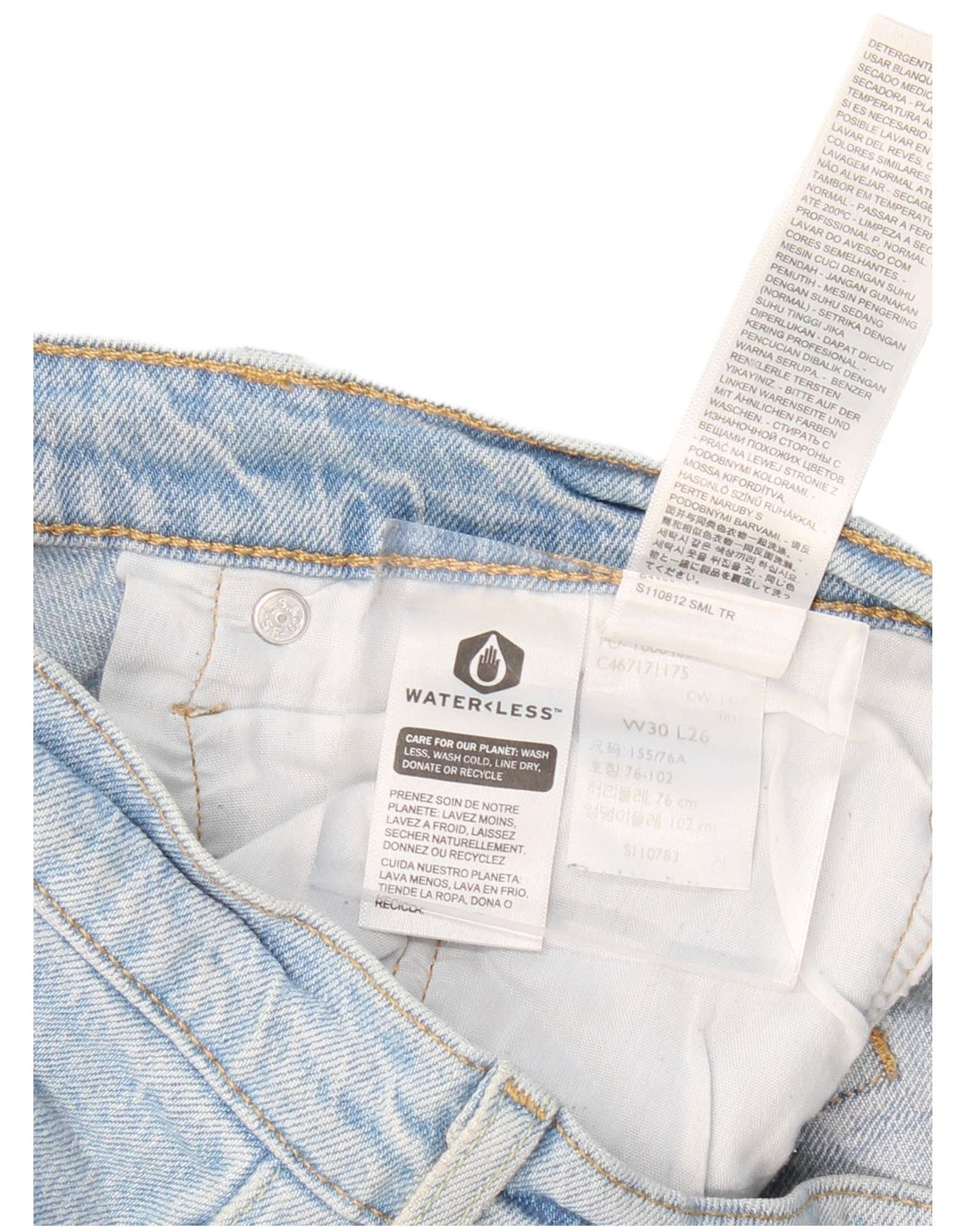 LEVI'S Mens 501 Straight Jeans W30 L26  Blue Cotton