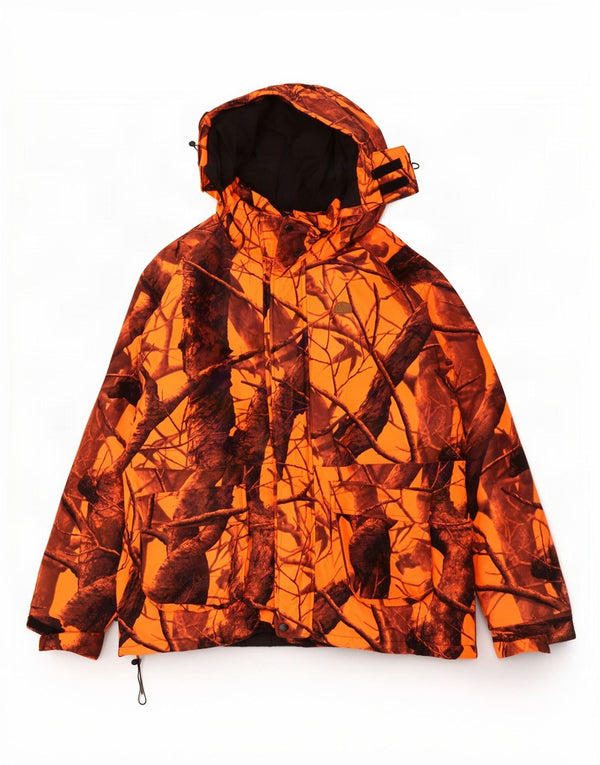 Giacca a vento con cappuccio da caccia da uomo il Lago UK 44 2XL Arancione mimetico