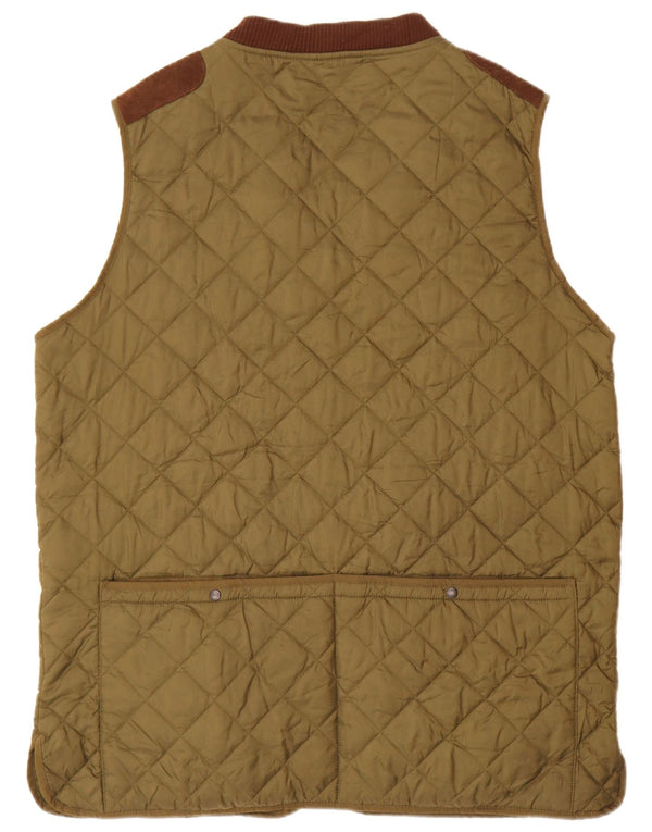 Barbour Gilet trapuntato da uomo UK 42 XL Khaki Colourblock in poliammide