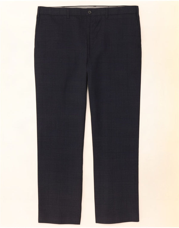Pantaloni casual dritti da uomo Marks & Spencer W40 L29 poliestere blu navy