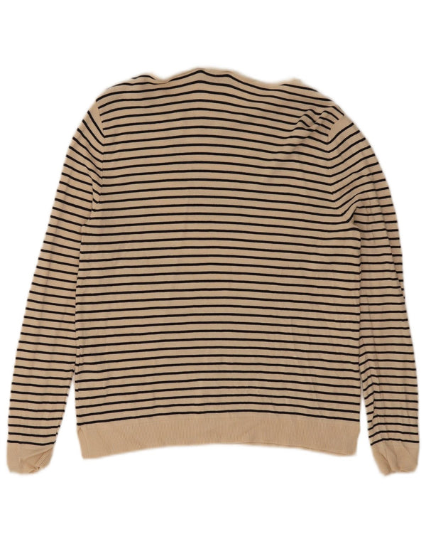 Maglione Zara da donna con scollo a barca UK 10 Small Beige Striped Nautical