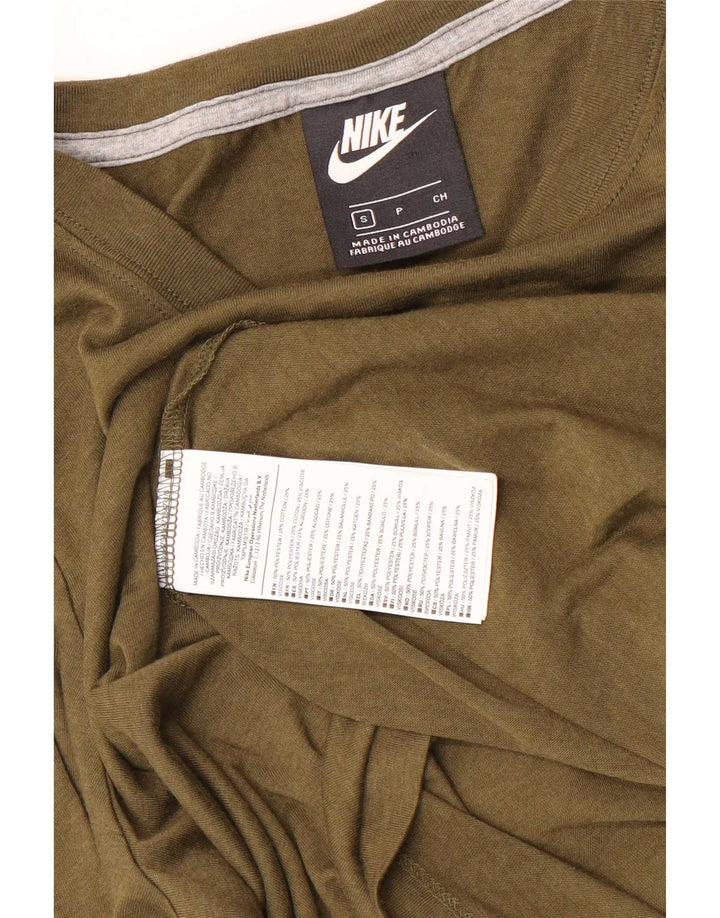 T-shirt grafica da donna Nike Top UK 10 piccola poliestere kaki