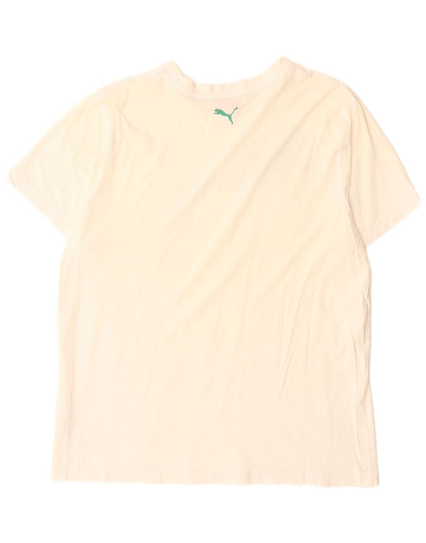 Puma T-shirt grafica da uomo grande in cotone bianco