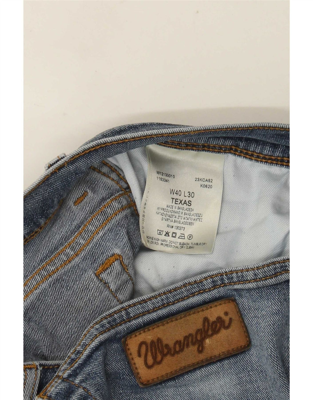 Jeans dritti da uomo Wrangler Texas W40 L30 in cotone blu