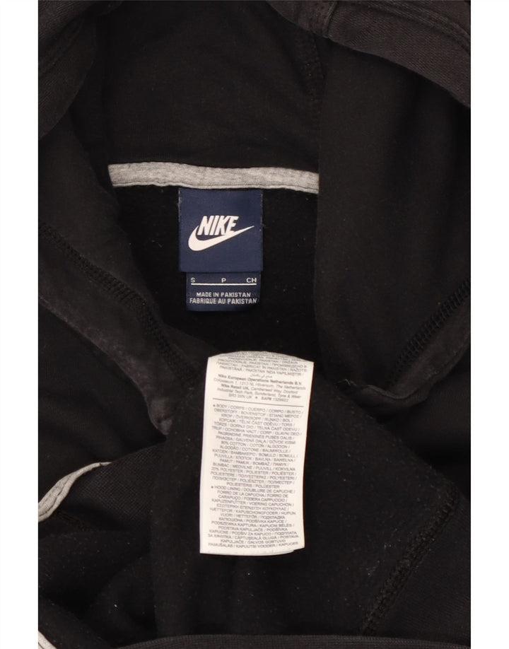 Felpa con cappuccio e zip Nike da uomo piccola in cotone nero