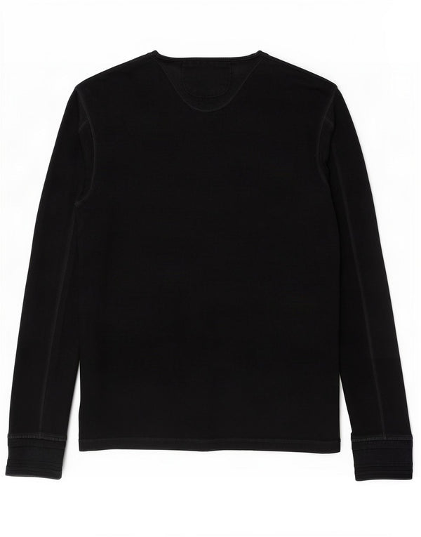 Top da uomo a maniche lunghe Superdry XL in cotone nero