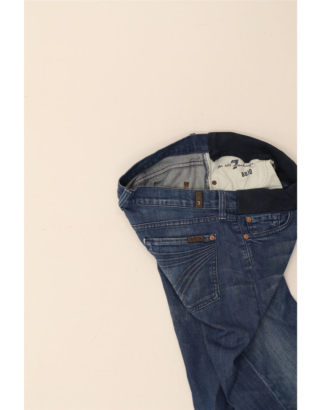 7 FOR ALL MANKIND Womens Bermuda Denim Shorts W29 Medium Blue Cotton Vintage 7 For All Mankind and Second-Hand 7 For All Mankind from Messina Hembry 