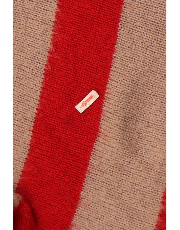Maglione da uomo oversize con scollo a V di All Saints, acrilico a strisce rosse grandi