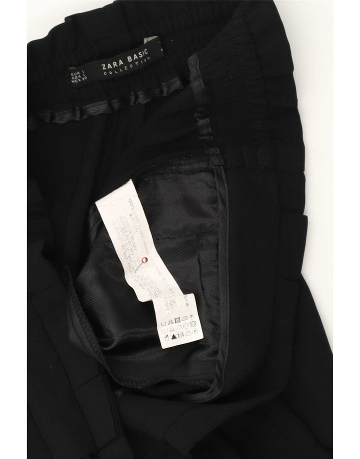 Pantaloni Capri con pegging da donna Zara grandi W30 L22 poliestere nero