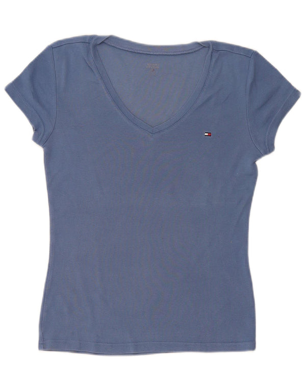 Tommy Hilfiger Womens T-Shirt Top UK 10 Small Blue Cotton