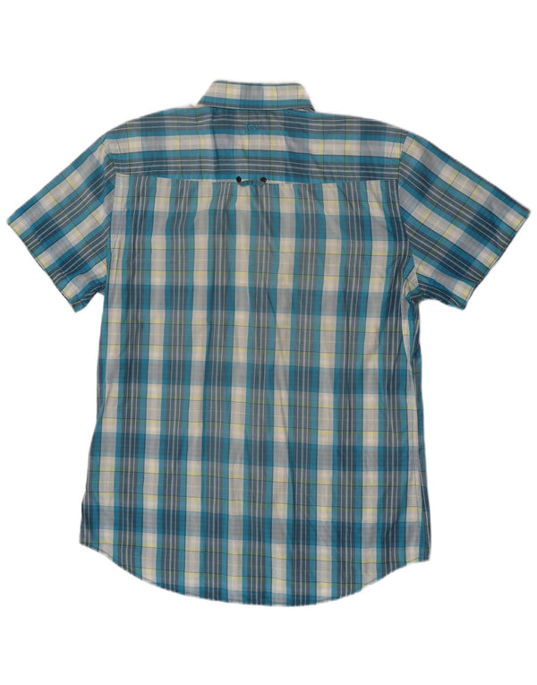 Camicia a maniche corte da uomo Lee XL in cotone a quadri blu