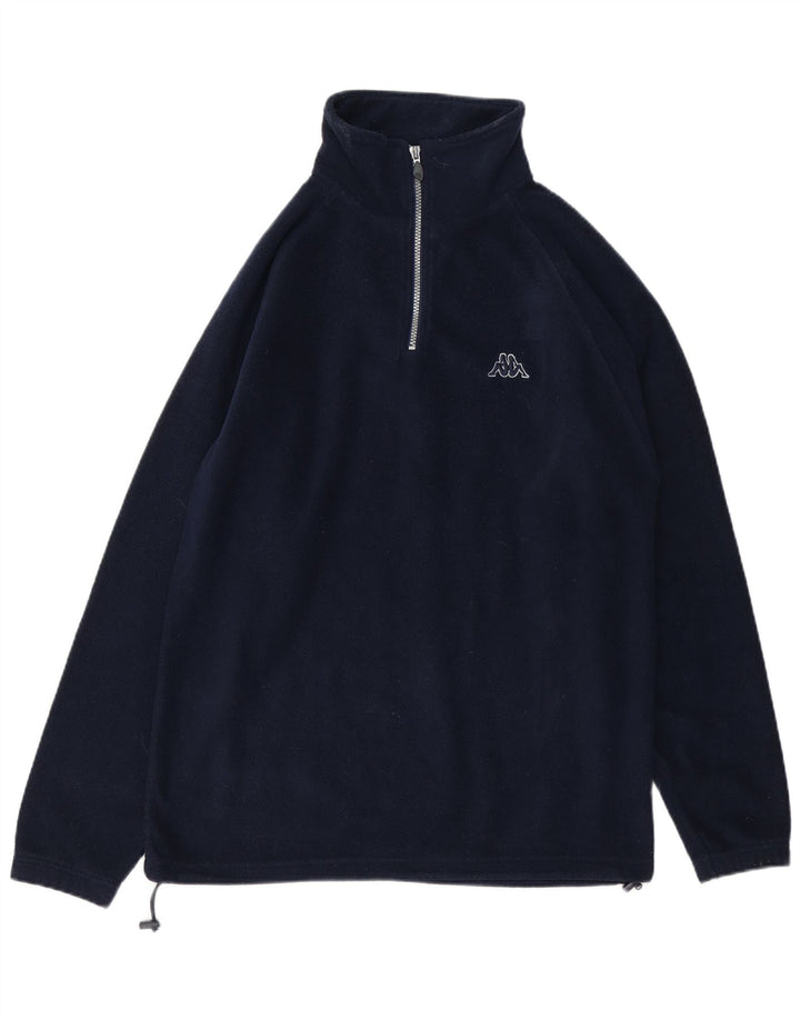Maglione in pile da uomo KAPPA con zip e collo medio blu navy