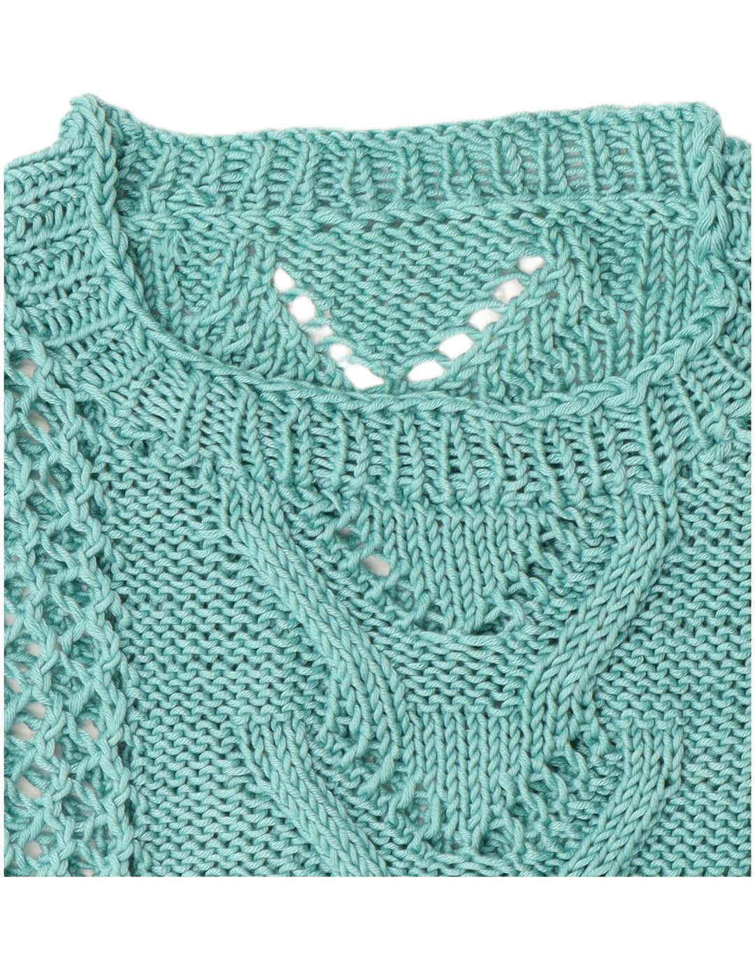VINTAGE Womens Crochet Vest Tank Top UK 12 Medium Turquoise